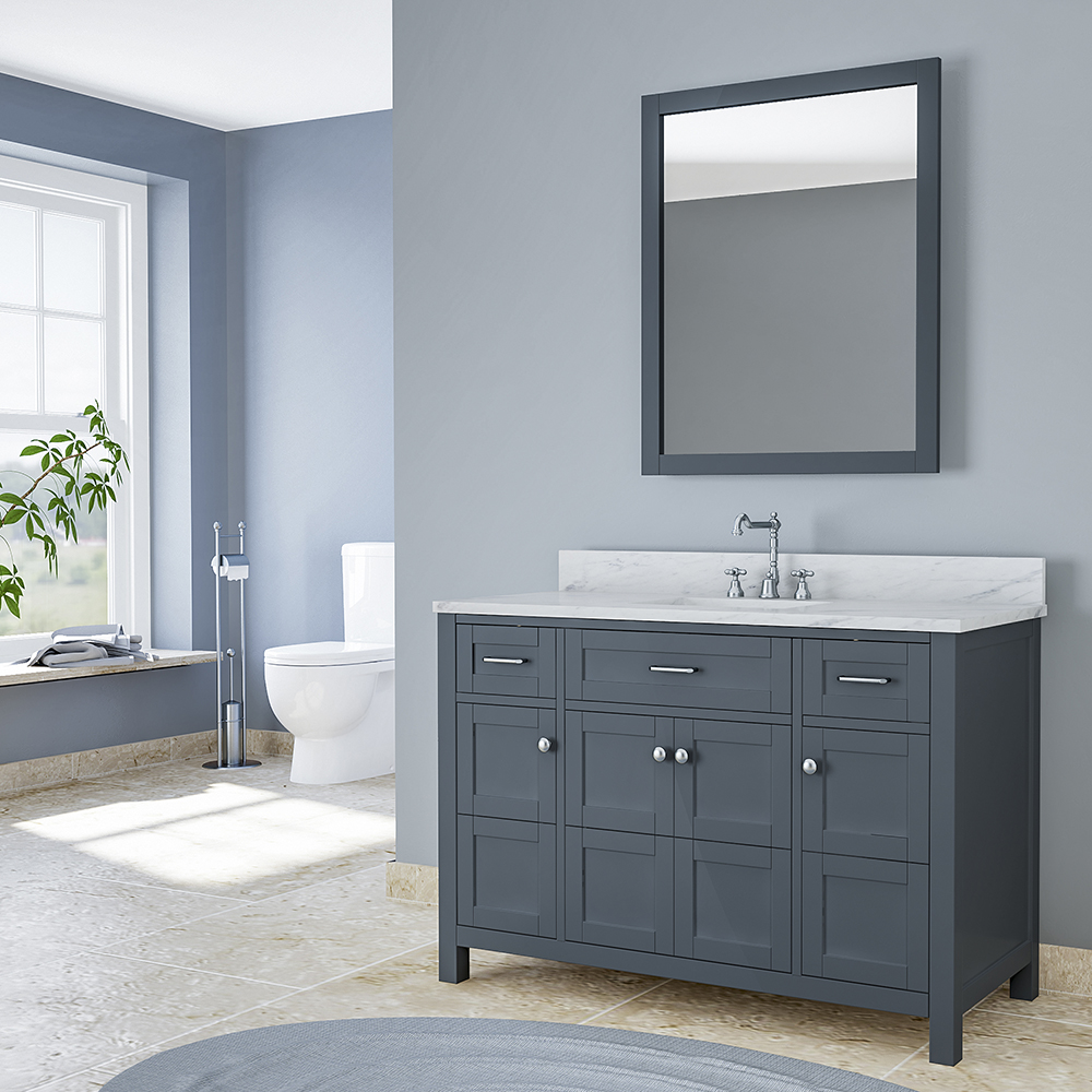 Vancouver 49 in. Bathroom Vanity in Gray.